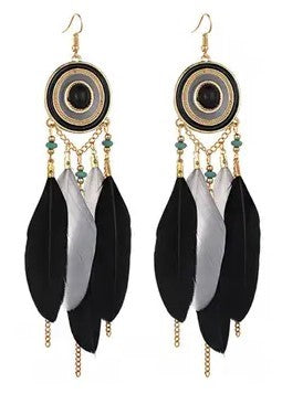 Circle Feather earrings
