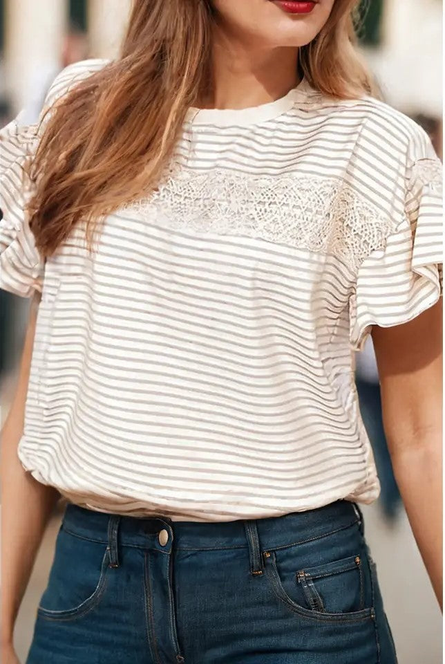 Lace Stripe Top