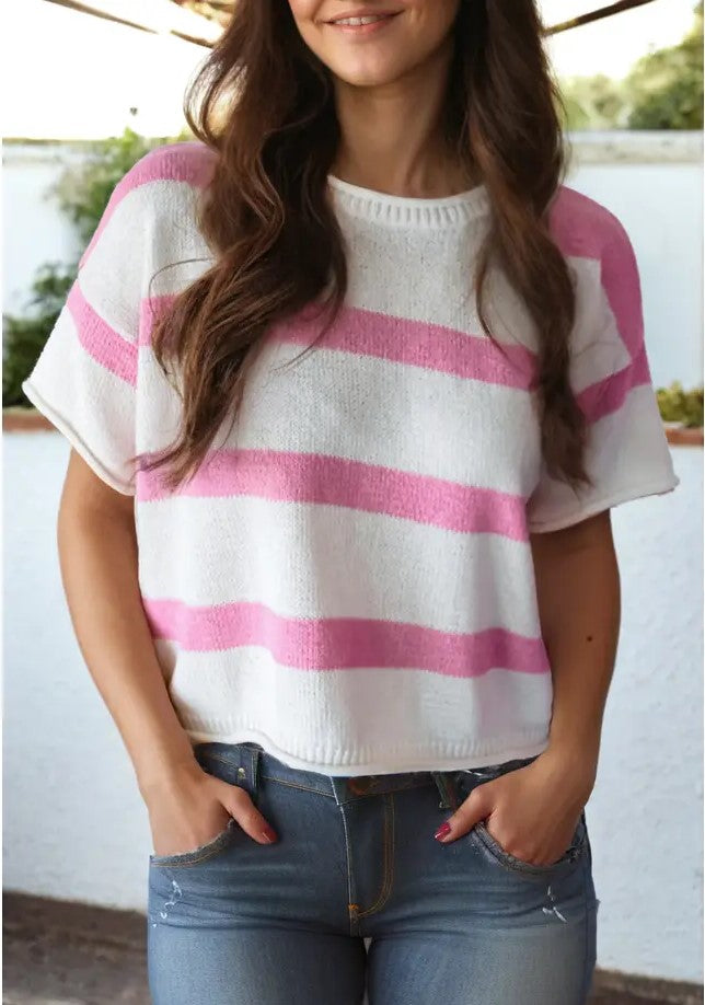 Pink Stripes Sweater