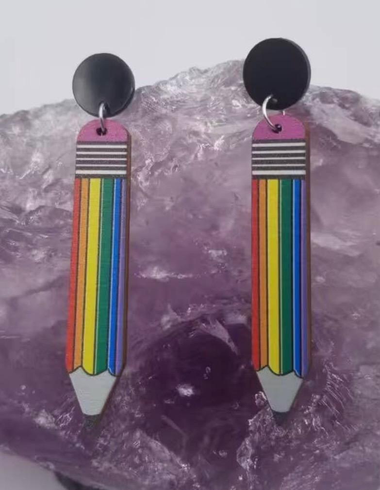 Color pencil earrings
