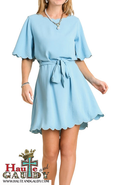 Blue Scallop Dress